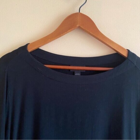 J Jill Wearever Collection Tunic Large Black White Piping Long Sleeve Lagenlook - Picture 4 of 16